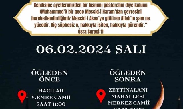 Miraç Kandili Köyceğiz'de özel programlarla idrak edilecek