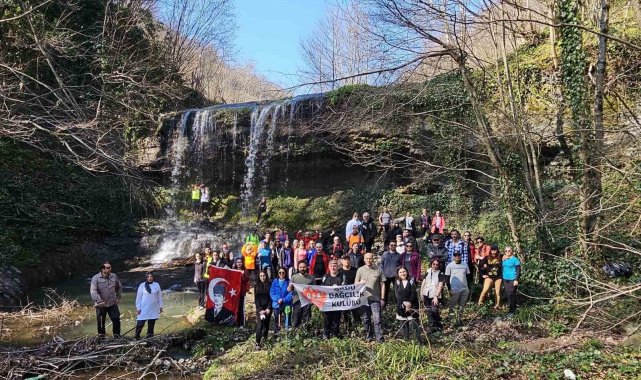 Ordu'da 58 dağcıdan Örencik Şelaleleri'ne yürüyüş