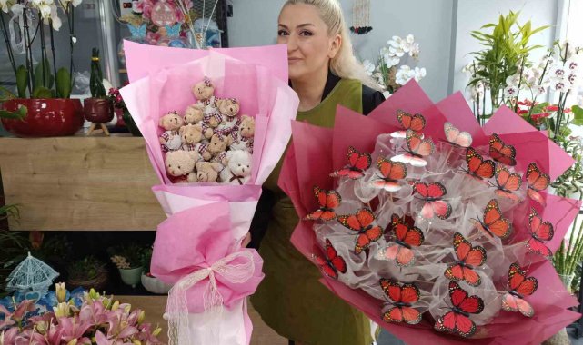 Zamlardan sonra yapay bitki, pelüş ayıcık ve ışıklı kelebek buketlerine ilgi arttı