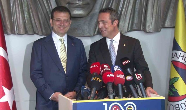 Başkan İmamoğlu'ndan sarı lacivertli kravatıyla Başkan Ali Koç'a ziyaret
