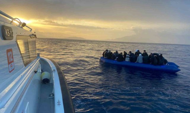 Bodrum'da 3'ü çocuk 33 düzensiz göçmen kurtarıldı