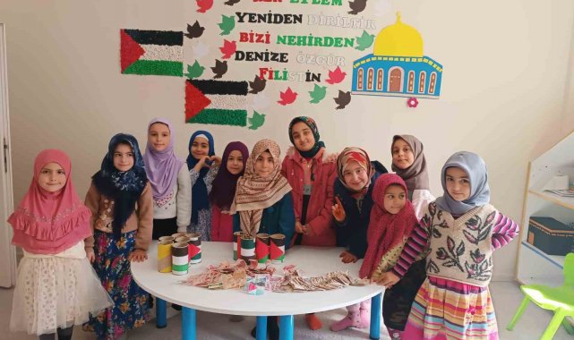 Mardinli çocuklarından Gazze'ye anlamlı destek