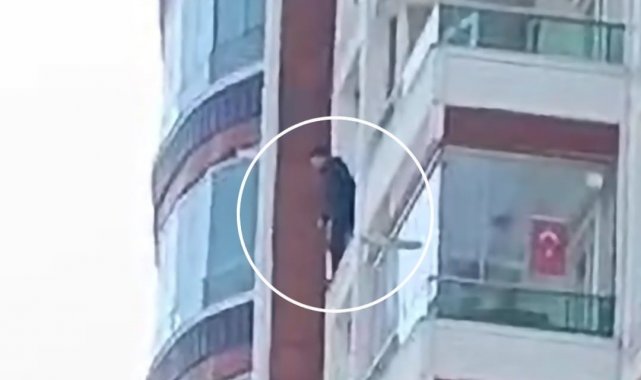 Samsun'da eşinin polise şikayet ettiği kuaför, 8. katın penceresinde intihara kalkıştı
