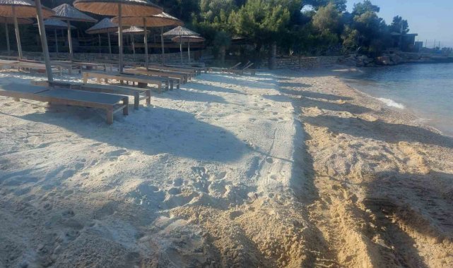 Bodrum'da beyaz kum yeniden hortladı