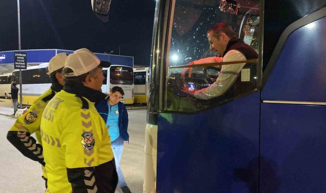 Bursa'da otobüslere bayram denetimi