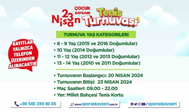 Büyükşehir'in Yeni Tenis Kortu'nda 23 Nisan'a özel turnuva