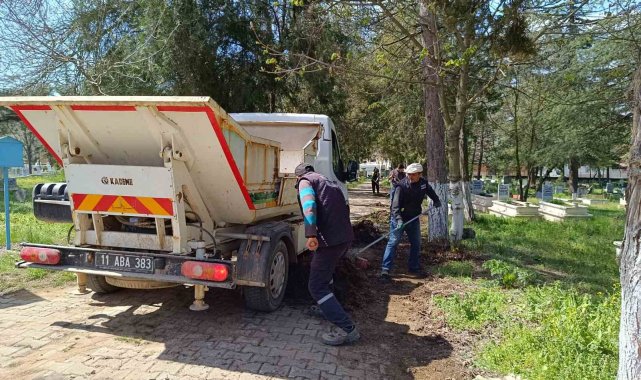 İlçe mezarlığı temizlendi
