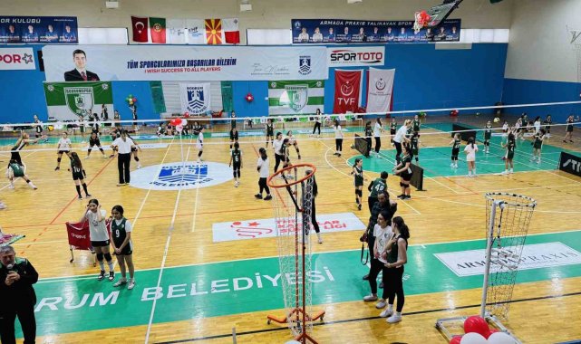 Minik sporcular, voleybol şenliğinde buluştu