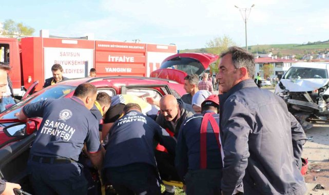 Samsun'da trafik kazası: 3'ü çocuk 8 yaralı