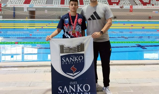 SANKO Okulları öğrencisi yüzme yarışmasında il birincisi oldu