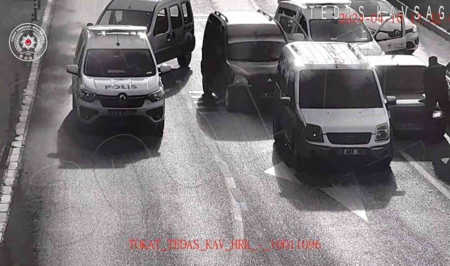 Tokat'ta film gibi kovalamaca kamerada