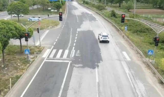 7 araç ve sürücüsüne drone denetimleri
