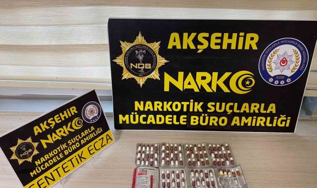 Akşehir'de uyuşturucu hap ele geçirildi