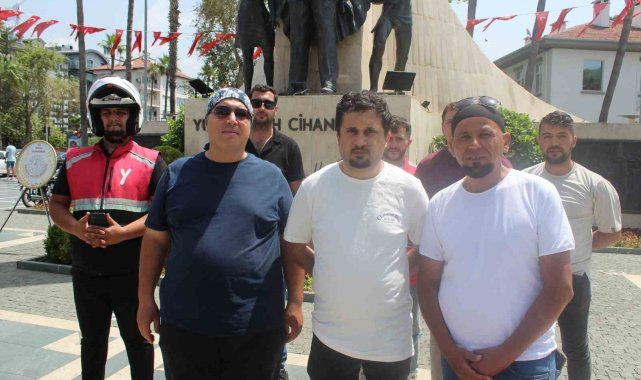 Alanya'da motokuryeler öldürülen meslektaşları Ata Emre Akman için toplandı