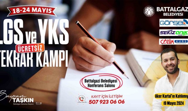 Battalgazi'de gençlere ücretsiz LGS ve YKS kampı