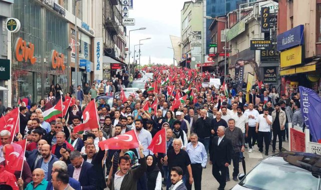 Binlerce kişi İsrail'e tepki, Filistin'e destek için yürüdü