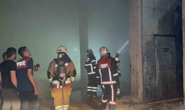 Düzce'de parke atölyesinde yangın