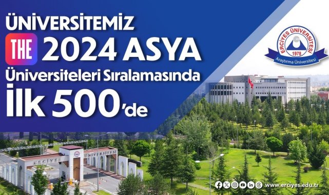 ERÜ, THE 2024 Asya Üniversiteleri sıralamasında ilk 500'de