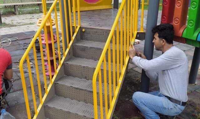 Gölbaşı'nda parkların bakımı yapılıyor