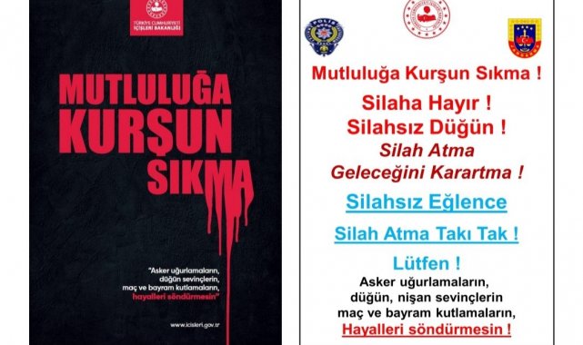 Jandarmadan önemli uyarı: 'Mutluluğa kurşun sıkma, geleceği karartma'