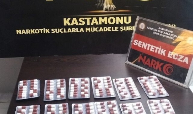 Kastamonu'da 168 adet sentetik ecza hapı ele geçirildi: 1 gözaltı