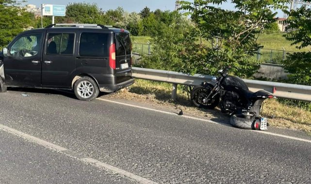 Lüleburgaz'da motosikletle otomobil çarpıştı: 1 yaralı