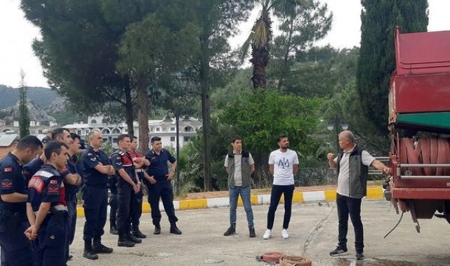 Marmaris'te Jandarma personeline yangın eğitimi verildi