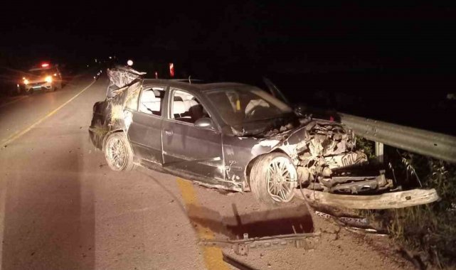 Önce ağaçlara, sonra bariyerlere çarptı: 1 yaralı