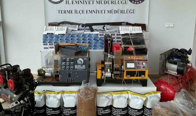 Samsun'da 76 bin 520 adet makaron ve 53,5 kilo tütün ele geçirildi
