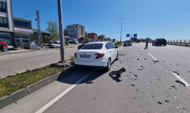 Sinop'ta araç büyükbaş hayvana çarptı