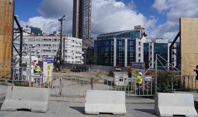 Şişli'deki gökdelen inşaatına beton bariyer