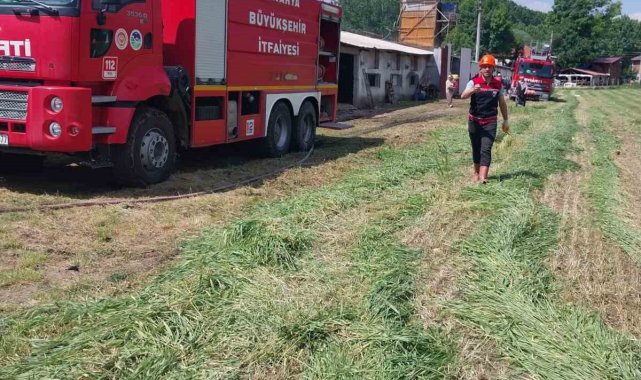 Tavuk çiftliğinde panik oluşturan yangını itfaiye söndürdü