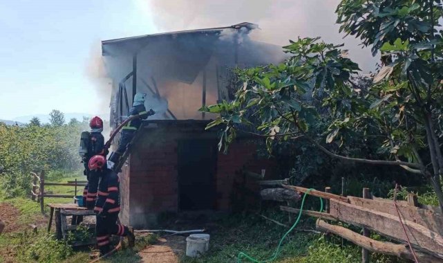 Ahır ve samanlık alevlere teslim oldu, hayvanlar son anda kurtarıldı