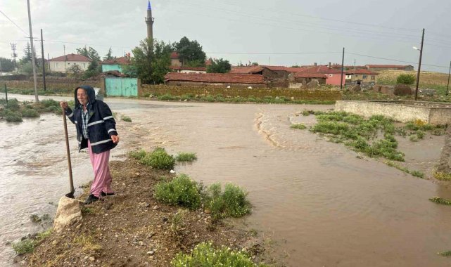 Aşırı yağış köyde su baskınına neden oldu