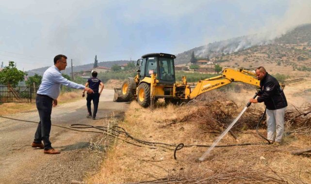 Başkan Öküzcüoğlu Alaşehir'deki yangın bölgesinde