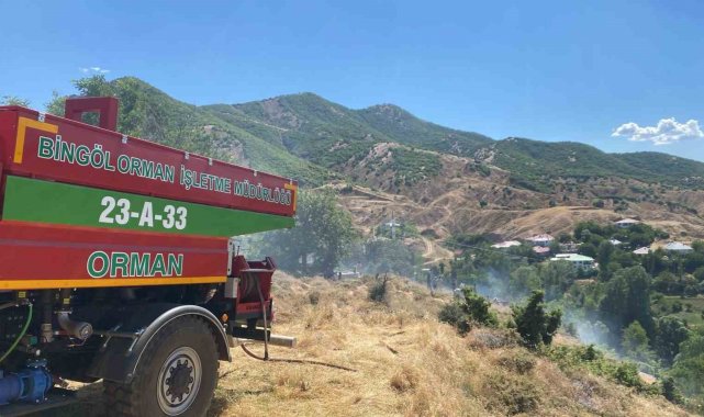 Bingöl'de kırsal alanda çıkan yangın ormana sıçramadan söndürüldü