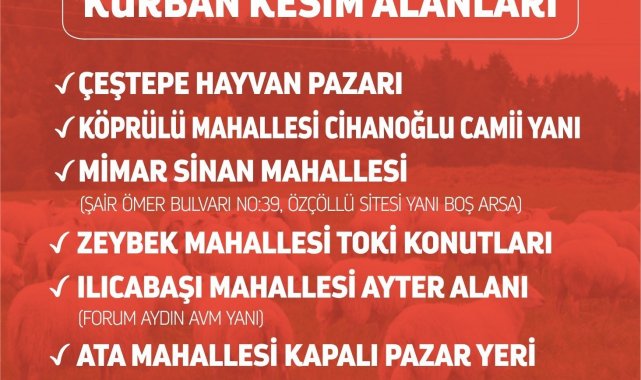 Efeler'de kurban kesim yerleri belirlendi