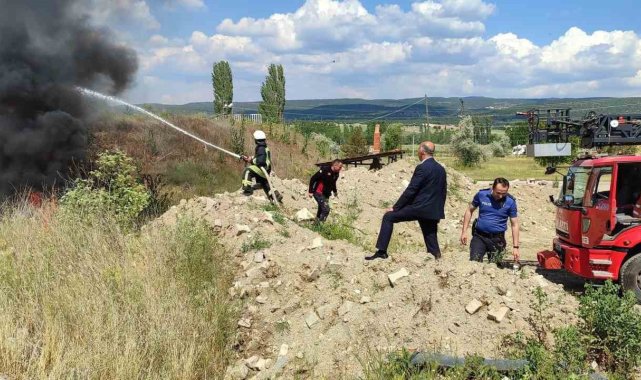 Hisarcık itfaiye personeline yangın eğitimi