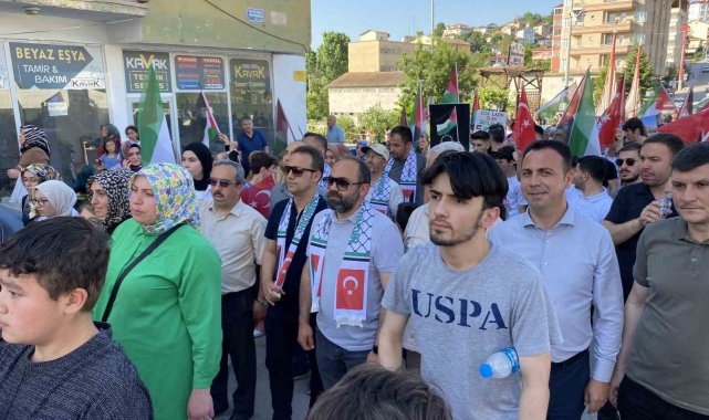 Kavak'ta 'Özgür Filistin' yürüyüşü