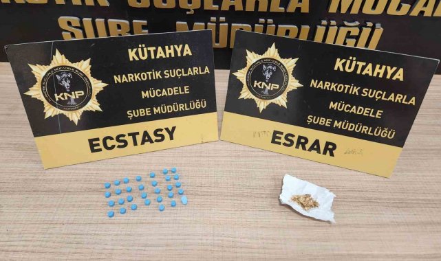 Kütahya'da bir şahsın üzerinde uyuşturucu ele geçirildi