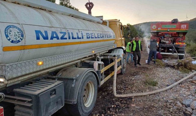 Nazilli Belediyesi'nden Kuşadası'ndaki yangının söndürme çalışmalarına destek