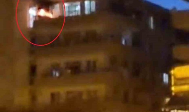 Diyarbakır'da bir evin balkonundaki alevler paniğe neden oldu