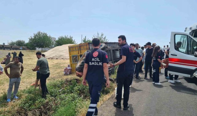 Diyarbakır'da traktör devrildi: 1 yaralı