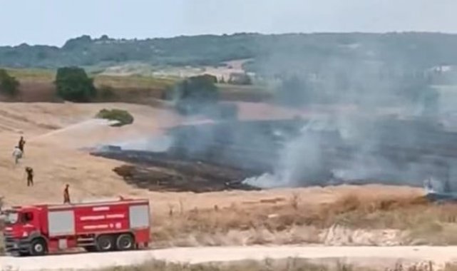 İnegöl'de buğday tarlası alevlere teslim oldu