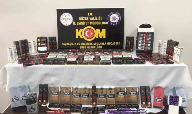 İş yerinde kaçak 627 ürün ele geçirildi