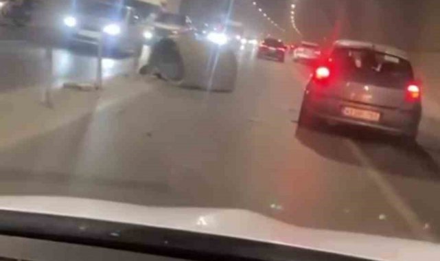 Pendik'te tünelin havalandırma borusu yola düştü, faciadan dönüldü