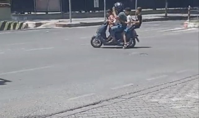 Siirt'te 5 kişi bir motosiklete bindi