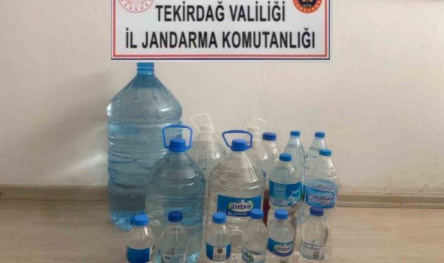 Tekirdağ'da 55 litre el yapımı içki ele geçirildi