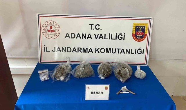 Adana'da 2 kilo 700 gram esrar ele geçirildi