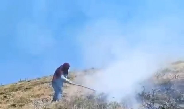 Bahçesaray'da makilik alan yandı